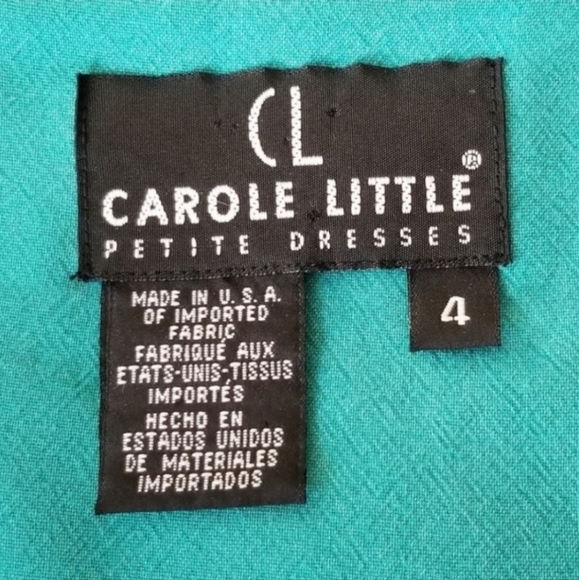 Carole Little Dress Short Sleeve Midi Shirtwaist Green Size 4 - Picture 8 of 8